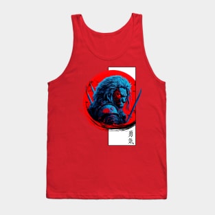 Lion Red & black ,Courage in Japanese Tank Top